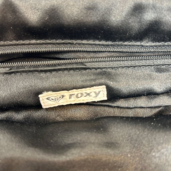 Roxy Womens Blue Denim & Black Faux Leather Handbag  Dual Handles & Zip Closure - Picture 6 of 10